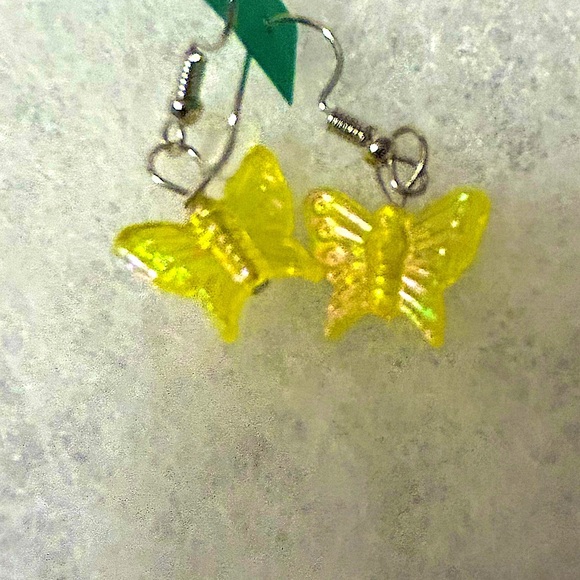 NWT butterfly earrings stainless & ceramic sparkle earring pair designer… - Picture 4 of 7